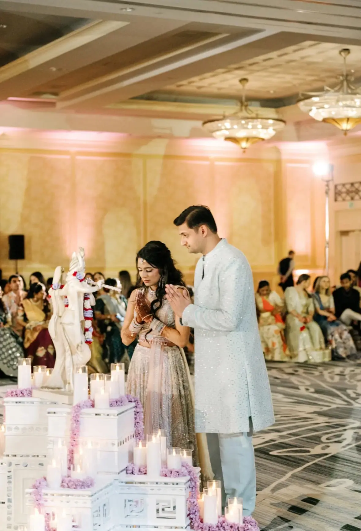 Bride sharing a quiet smile with family